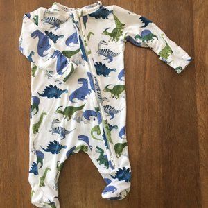 Angel Dear white 2-way zipper with blue and green dinosaurs